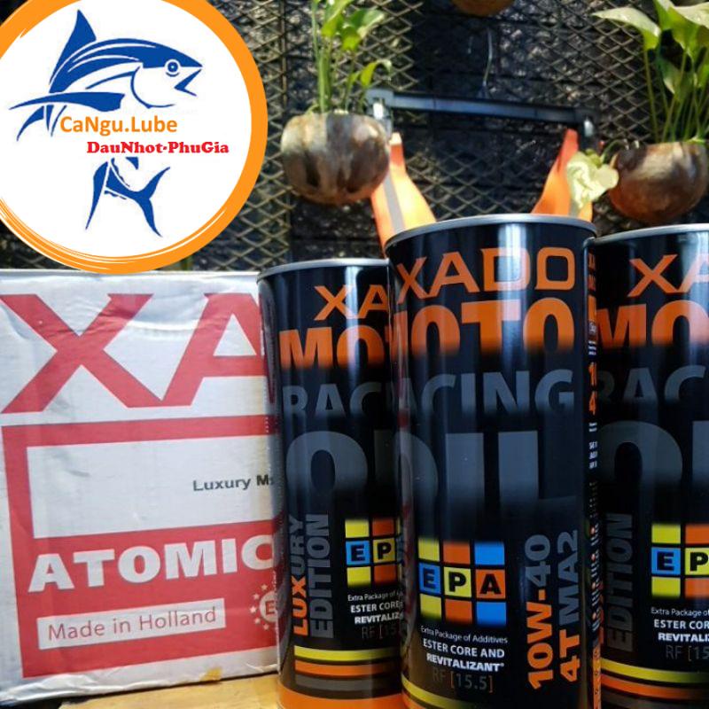 [DauNhot-PhuGia]Thùng xado racing 10W40 12lon*1L, mua nhớt Xado Racing 10W40giá sỉ rẻ bèo luôn