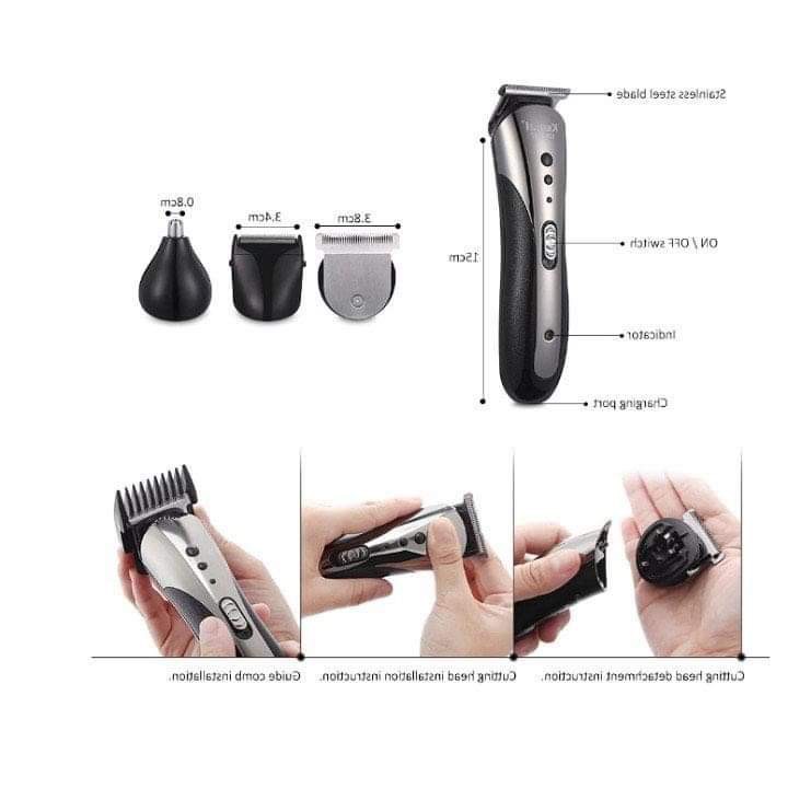 Tông đơ KEMEI đa năng 3in1, Bạn có thể cắt tóc, cạo râu, tỉa lông mũi CHỈ 159K🥰