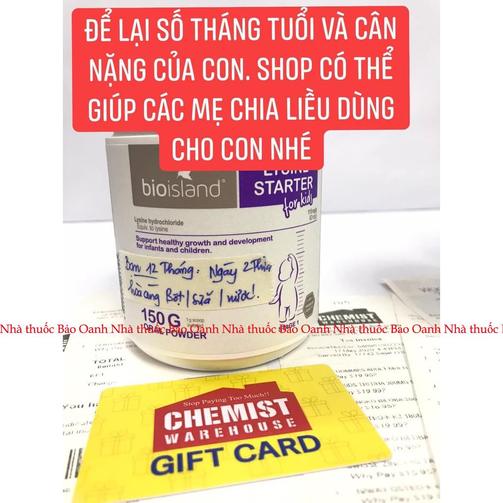 Lysine bột cho bé từ 7 tháng 6 tuổi Úc, đủ bill Chemist - Bio Island Lysine Starter for Kids 150g