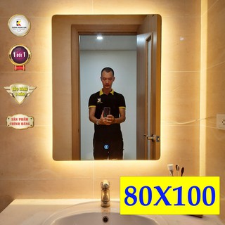 | giá sỉ | gương led phòng tắm cảm ứng thông minh kích thước 80x100 cm - guonghoangkim mirror