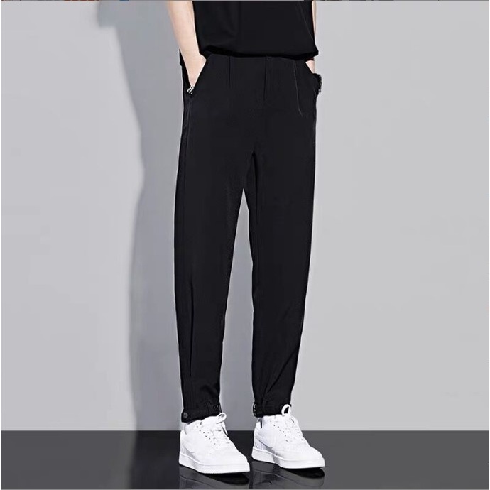 Quần baggy nam ống rộng vải Hàn cao cấp màu trắng đen đẹp thoáng mát mặc hè pon.mens hà nội hcm