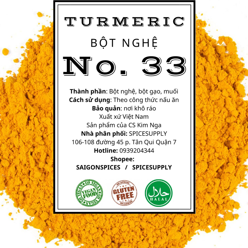 1KG Turmeric powder Bột nghệ thực phẩm ướp thịt cà ri vàng 500g