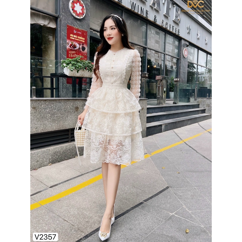 (Kèm vieo và ảnh trải sàn) Váy ren thiết kế cao cấp V2357 - DOLCE VIVA COLLECTION