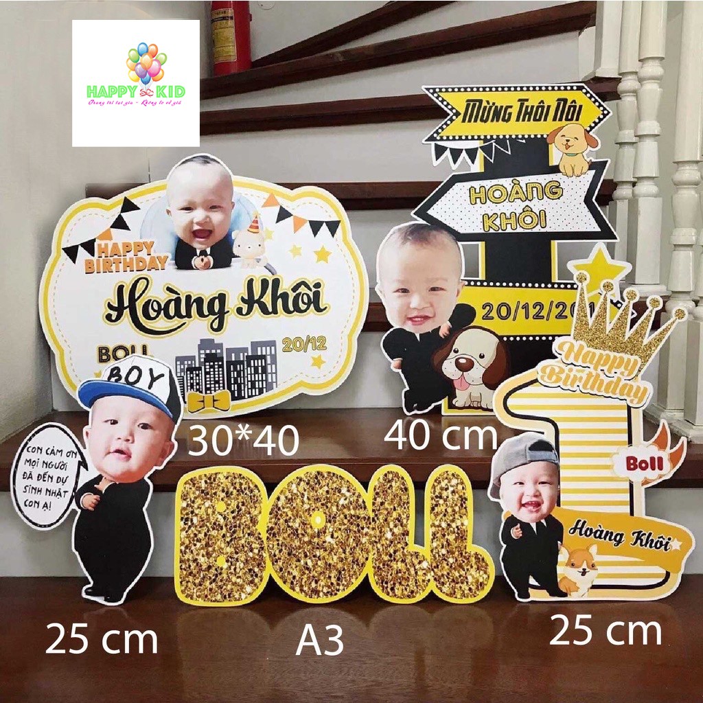 Combo Hình Chibi, Bảng Tên, Cây Để Bàn Welcome, Bảng Tên Bé Trai, Bé Gái Trang Trí Sinh Nhật, Thôi Nôi, Đầy Tháng