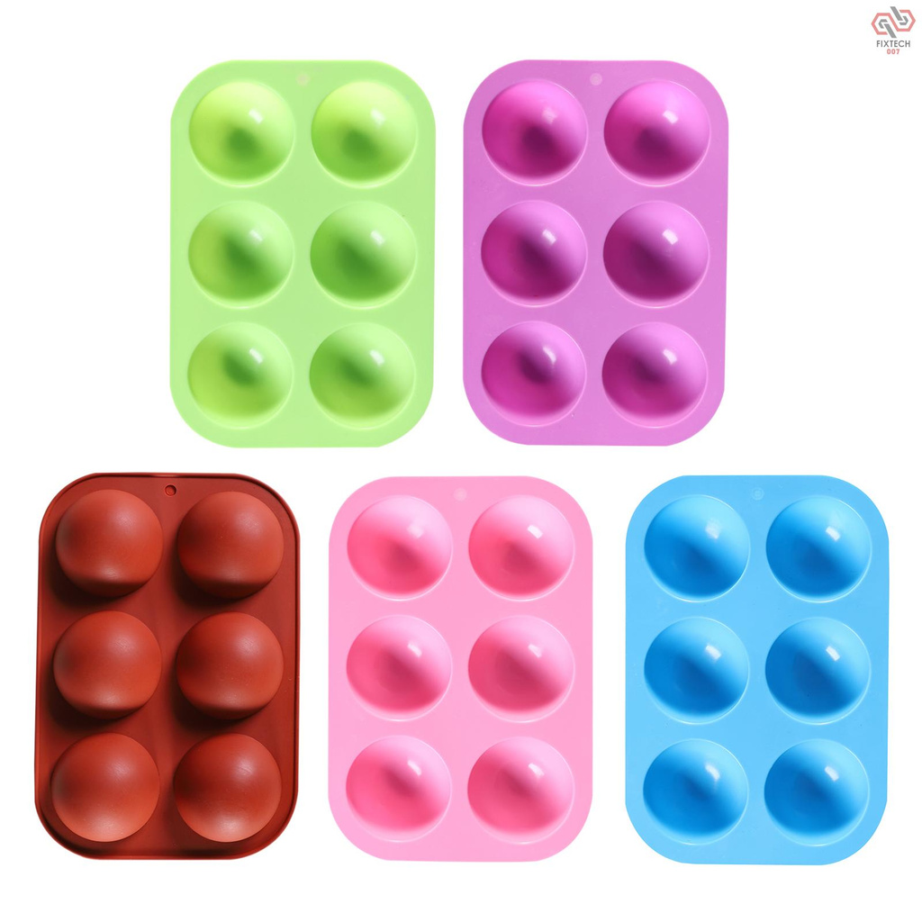 Khuôn Silicone Làm Bánh Hình Bán Nguyệt 6 Lỗ Không Dính Diy