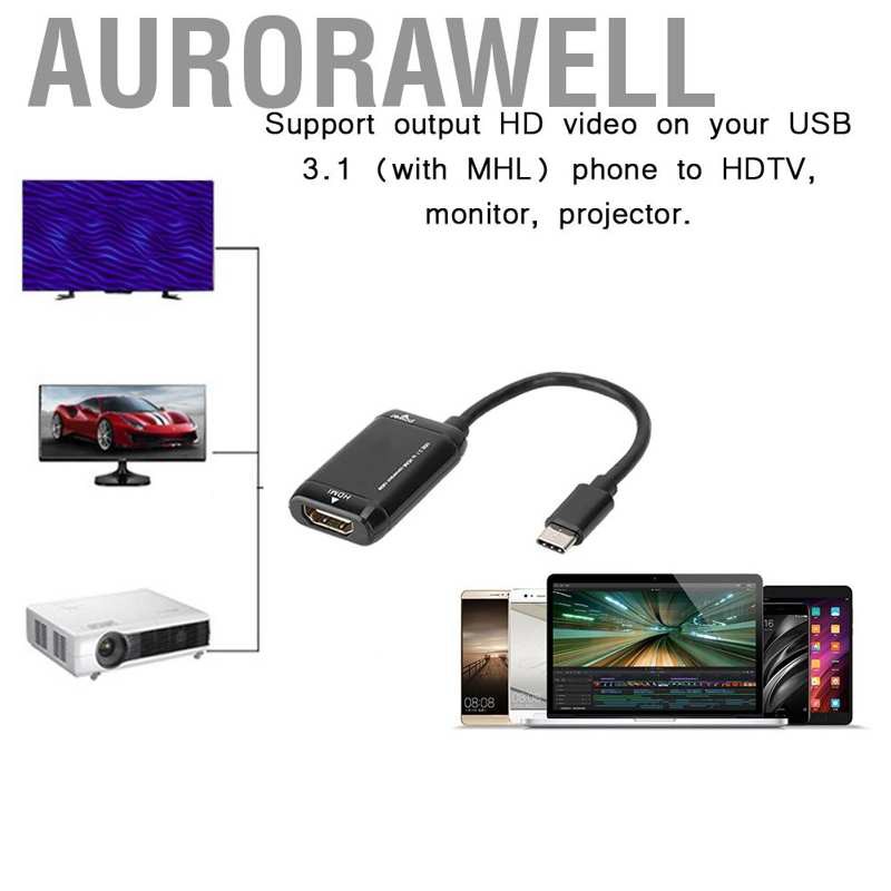 ANDROID Cáp Chuyển Đổi Aurorawell Usb-C Type C Sang Hdmi Usb 3.1 Mhl Cho Android Phone Tablet