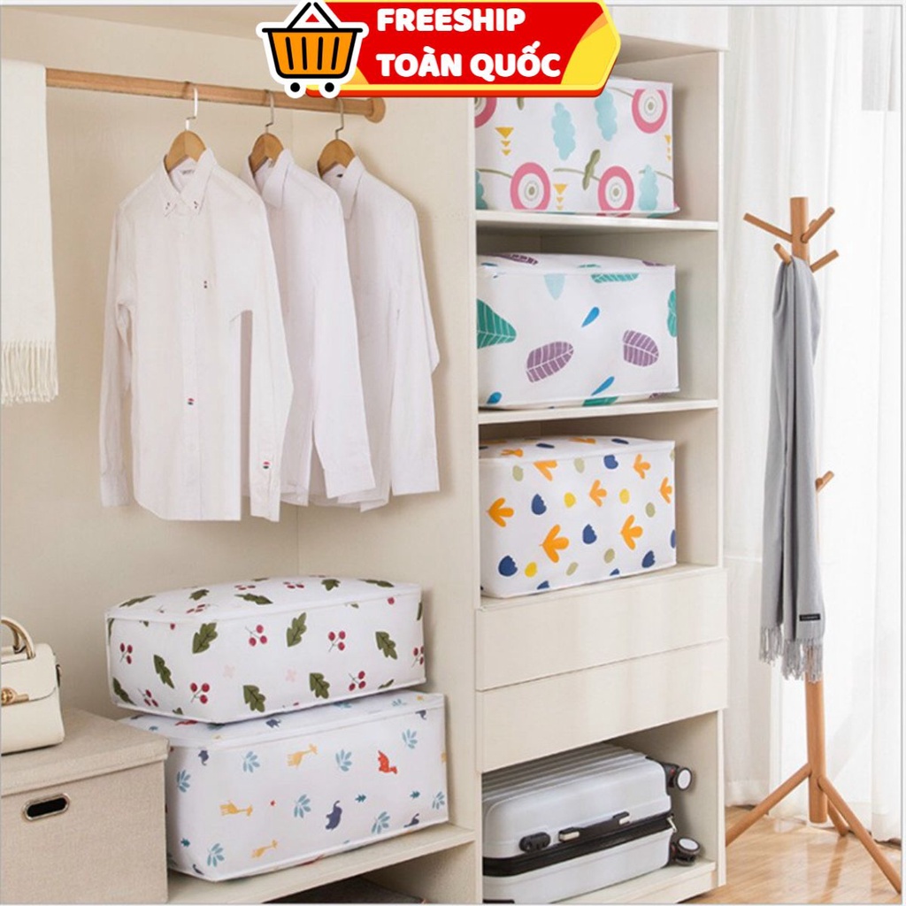 PVN24996 Túi vải đựng chăn màn quần áo họa tiết cỡ lớn T2 .