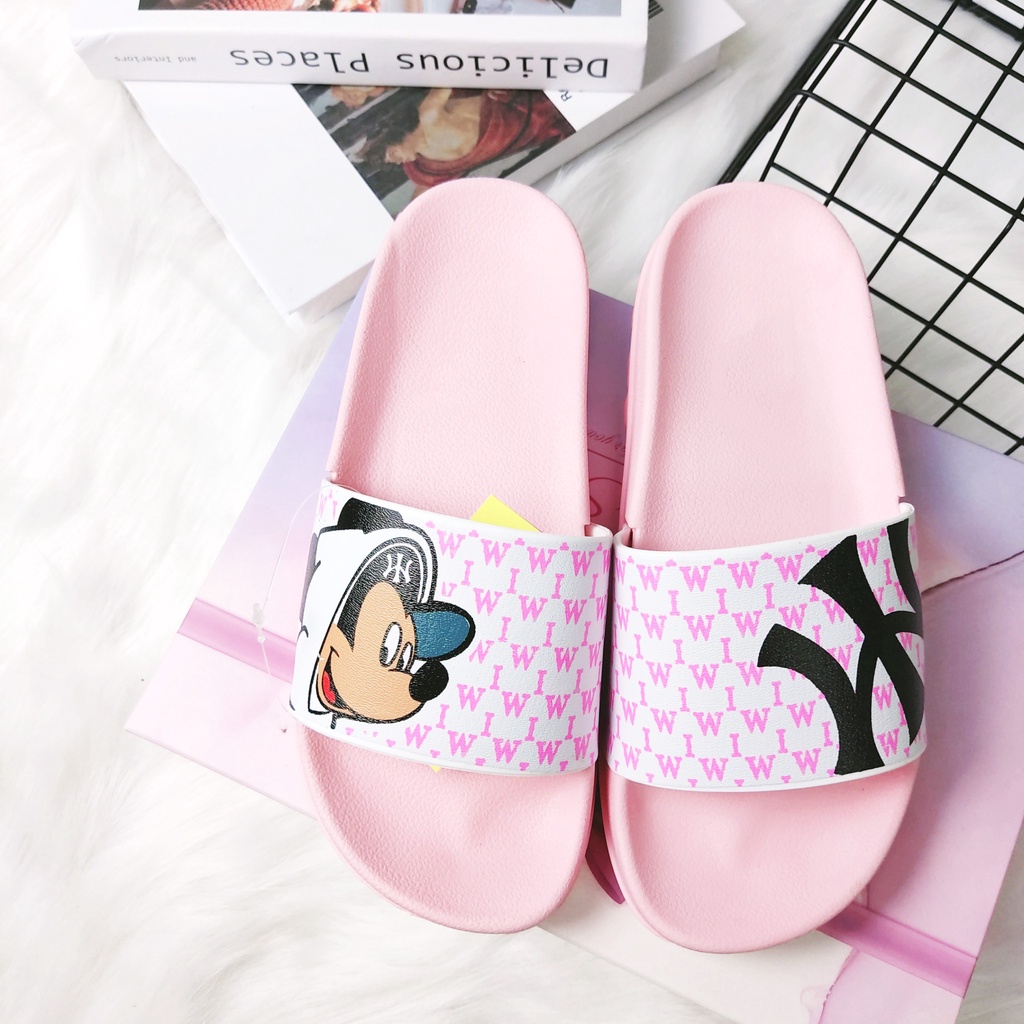 Dép quai ngang nữ siêu nhẹ êm chân thời trang cao cấp độn đế chống trơn họa tiết WI