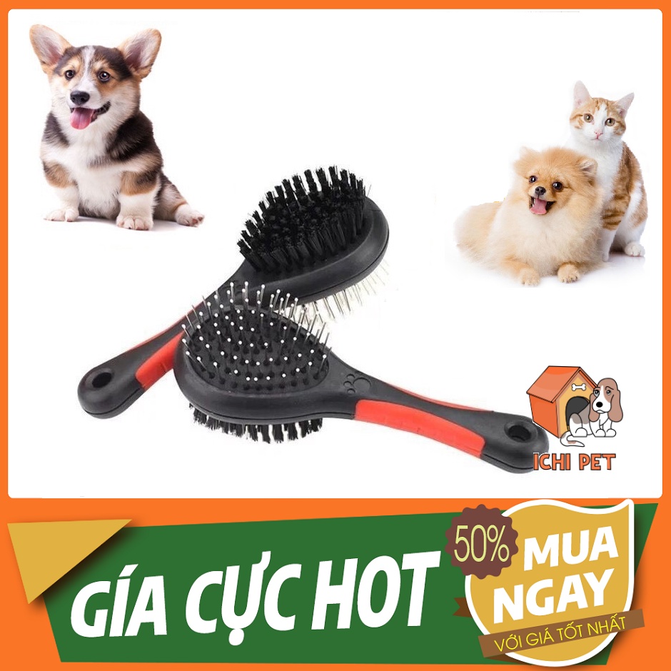 LƯỢC CHẢI LÔNG HAI MẶT GỠ RỐI LẤY LÔNG RỤNG LOẠI BỎ TỐI ĐA LÔNG RỐI CHO CHÓ MÈO
