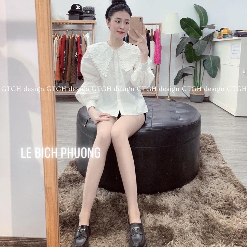 Set chân váy kèm áo sơ mi 𝓣.𝓥𝓞𝓖𝓤𝓔 mặc đi chơi đi làm tách set vẫn xinh