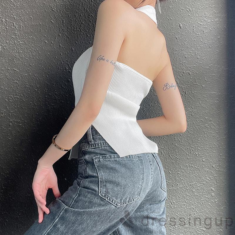 Áo Dệt Kim Không Tay Màu Sắc Đơn Giản Thời Trang Dành Cho Nữ