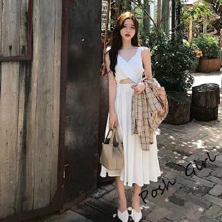 Đầm chiết eo thời trang mùa hè dành cho nữ có size S-xl