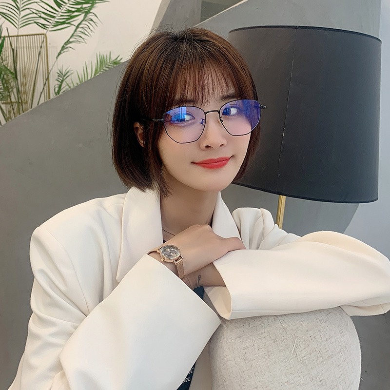 Mắt Kính Thời Trang Gọng Cận Form Vuông Vát Cạnh K13 Chất Liệu Cao Cấp - Hazo