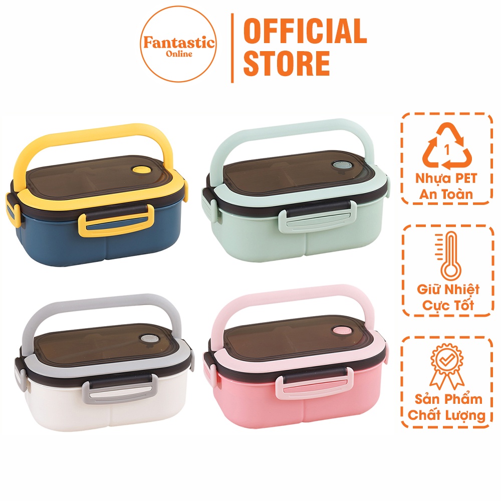 Hộp Cơm Giữ Nhiệt Văn Phòng FANTASTIC Có Quai Xách - Hộp Cơm Bento 6 Ngăn Phong Cách Nhật
