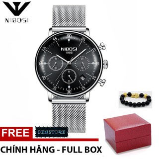 Đồng hồ nam NIBOSI 2331 chính hãng, dây kim loại không gỉ - Đồng hồ doanh nhân nibosi 1985