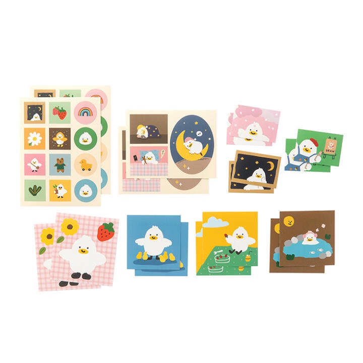 Set 18 Tấm Sticker Size Hình Vuông ARTBOX Hàn Quốc Nhiều Hình Vẽ Mali Xinh Xắn