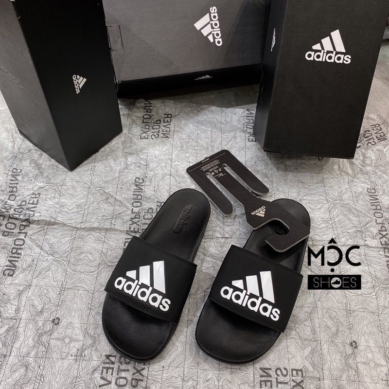 Dép quai ngang Adidas Cloudfoam Comfort Big logo màu Trắng