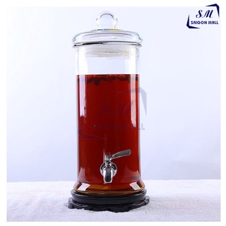Bình ngâm rượu thủy tinh MS19L trơn có van và không van