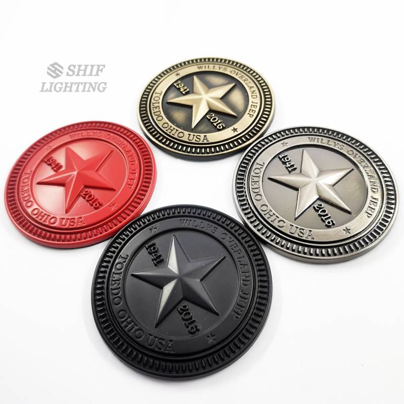 Logo có keo dán trang trí xe ô tô jeep 1941 hình ngôi sao