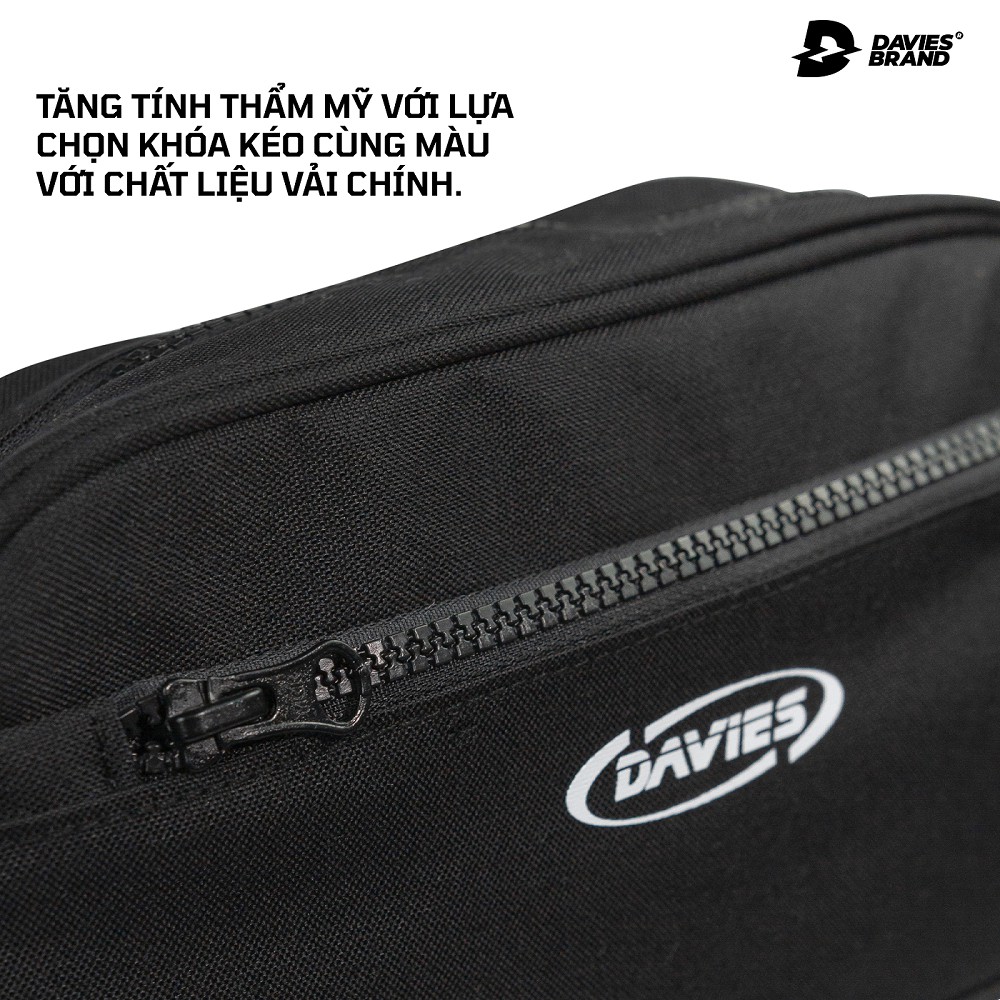 [Mã WABRMM505 giảm 12% đơn 250K] Túi đeo chéo canvas nam nữ màu đen DAVIES - Original Bumbag - Black