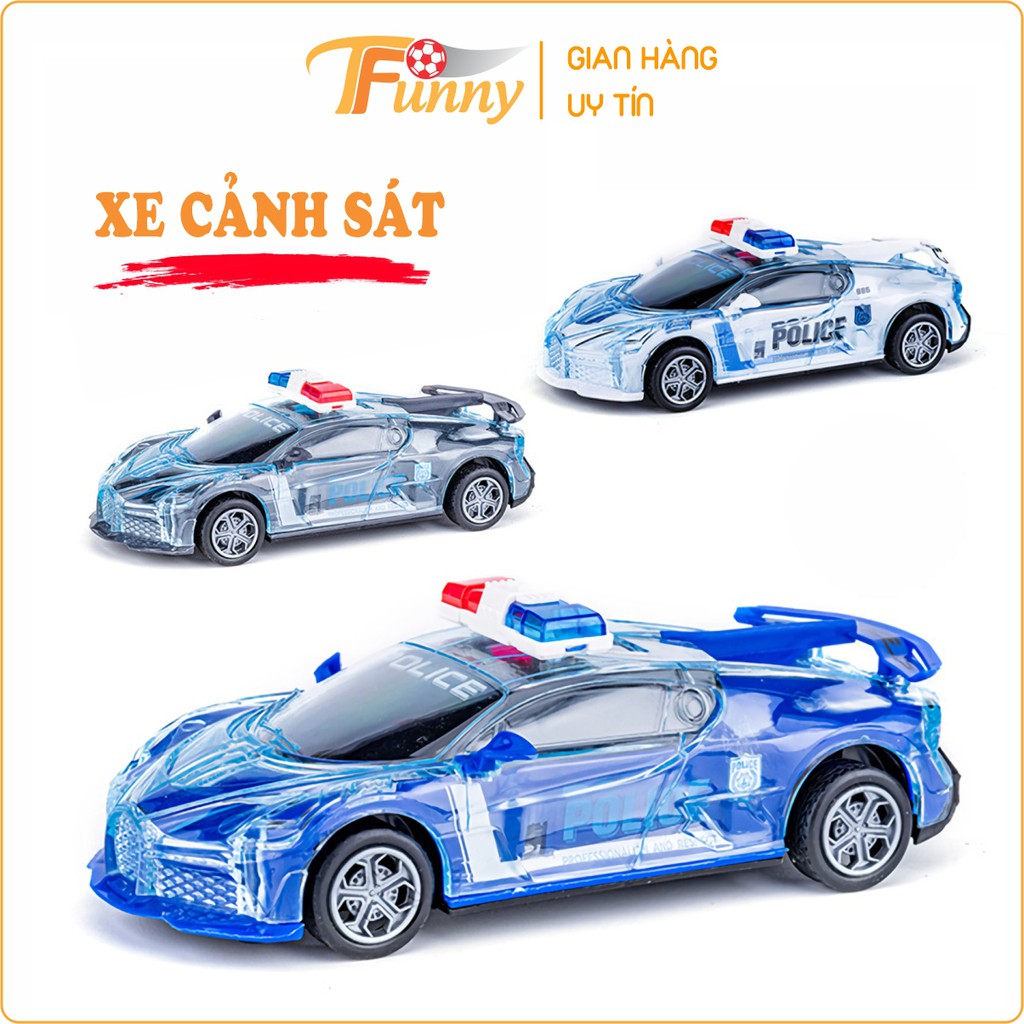 Đồ Chơi Ô Tô Cảnh Sát Phát Nhạc Phát Sáng, Tránh Vật Cản, T Funny, Nhựa ABS Siêu Bền, An Toàn