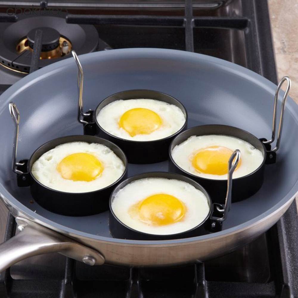 Khuôn Chiên Trứng Hình Tròn Bằng Thép Không Gỉ Chống Dính