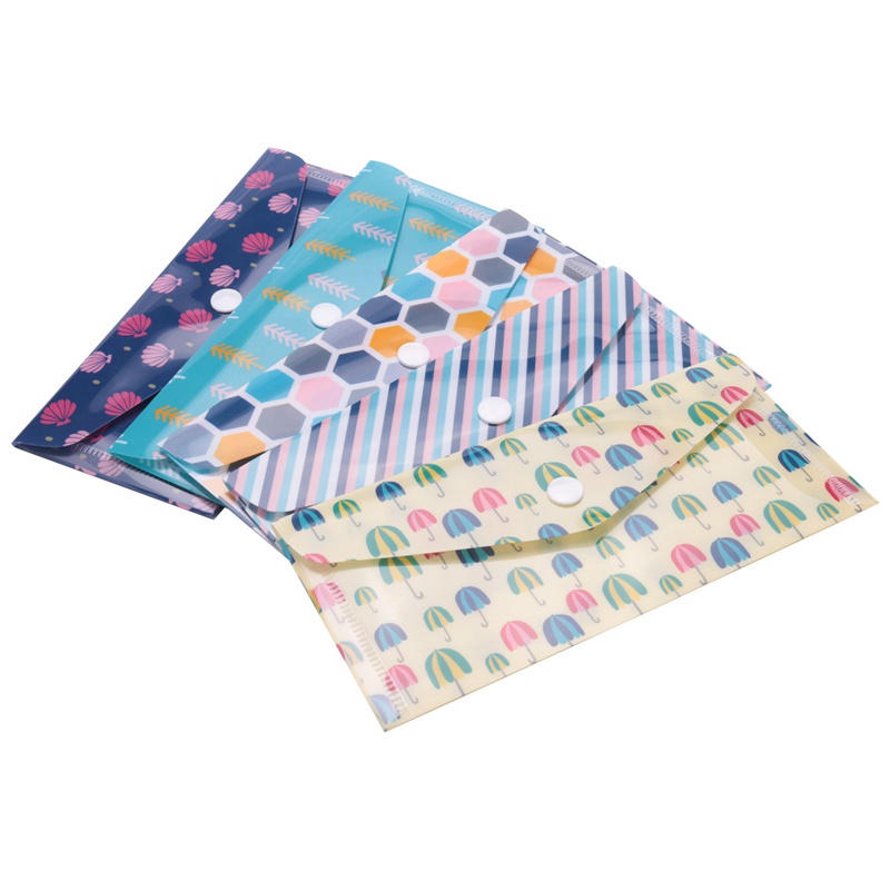 Set phong bì đựng tiền bằng nhựa kèm tờ giấy và nhãn dán có thể tái sử dụng