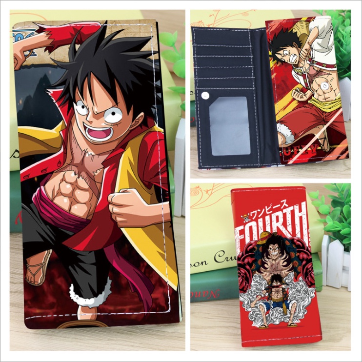 Ví Dài Da PU Gập Đôi In Hình Anime One Piece Monkey D Luffy
