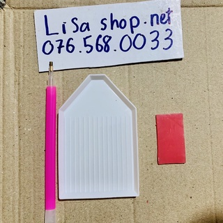Bộ dụng cụ đính đá (keo dán.khay và bút chấm)