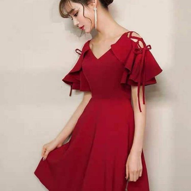 Đầm dự tiệc tay phối đan dây size 65_90 kì