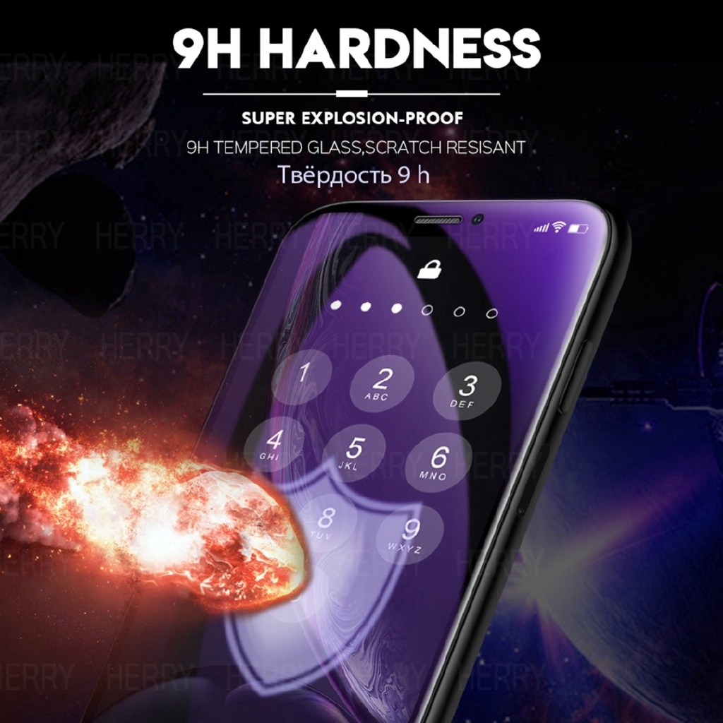 Kính cường lực bảo vệ chống ánh sáng xanh thích hợp cho Iphone 13 Mini 12 Pro 11 XR X XS Max 7 8 6 6S Plus SE 2020