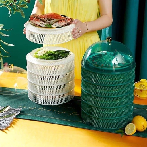 Lồng bàn nhiều tầng Kami cao cấp, thiết kế sang trọng giúp bảo quản đồ ăn rất tốt