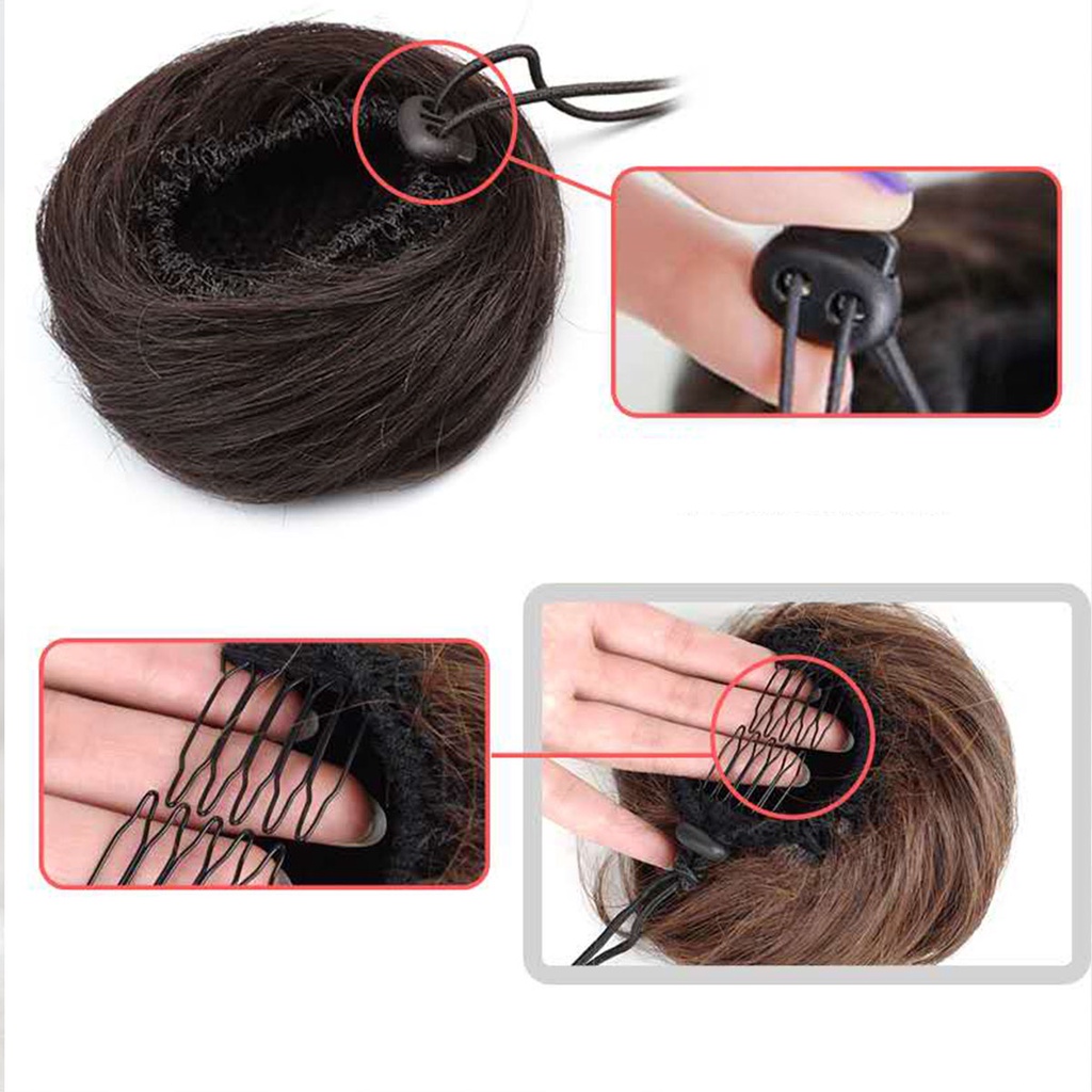 Tóc giả búi tròn ❤️KOTY BEAUTY❤️ tóc búi giả củ tỏi cao cấp dễ dàng sử dụng TG303