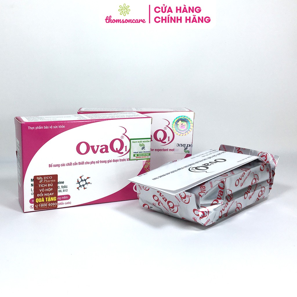 OvaQ1 - Viên uống hỗ trợ tăng khả năng mang thai ở phụ nữ, tăng chất lượng trứng - Hộp 30 viên