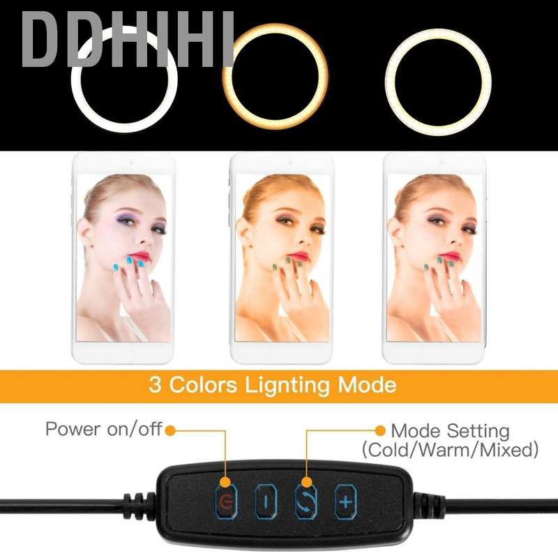 Ddhihi 10'' Dimmable LED Ring Light Photography Fill w/Tripod for Makeup Studio