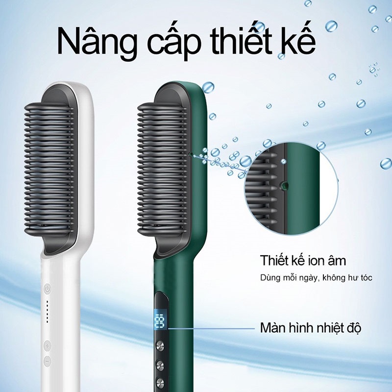 Lược Điện Chải Tóc Tạo Kiểu Chuyên Nghiệp - Kiêm Máy Uốn - Duỗi - Ép Tóc - Tạo Kiểu Nhanh Chóng