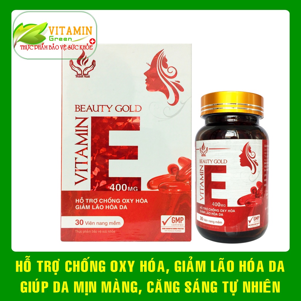 Viên uống đẹp da chống oxy hóa giảm lão hóa da BEAUTY GOLD VITAMIN E giúp da trắng sáng mịn màng