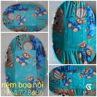 Combo Nôi Tre & Nệm Bọc Nôi 60x90( Cho Bé Từ 0-18 tháng)_( Tặng vòng dâu tằm)