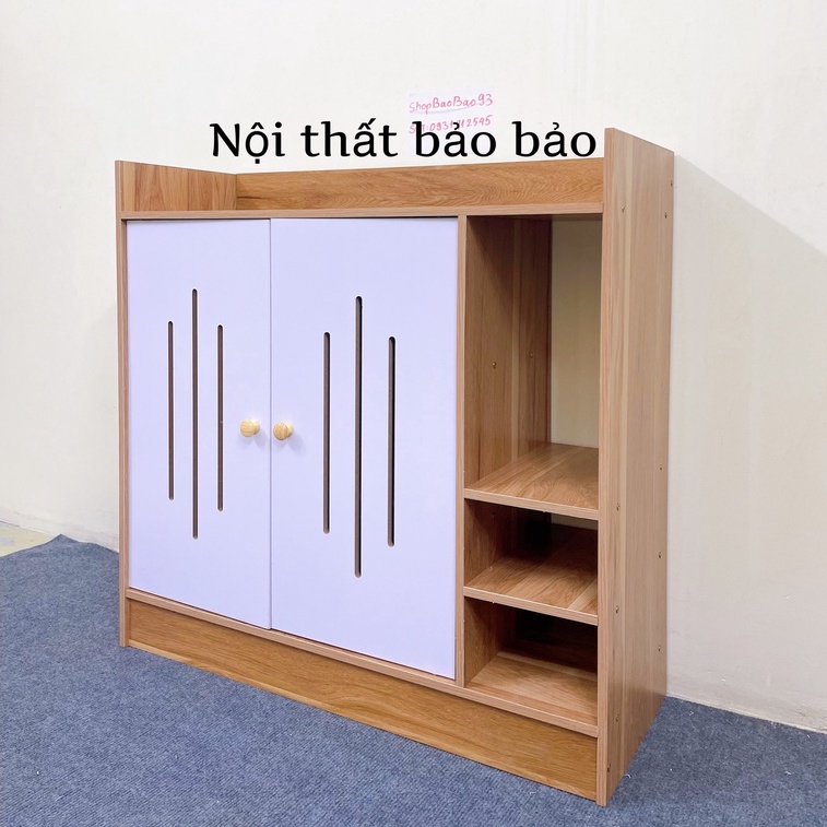 Tủ giày dép Kệ để giày dép gỗ có ngăn tủ chất liệu MDF hiện đại BM01 80x80x30cm