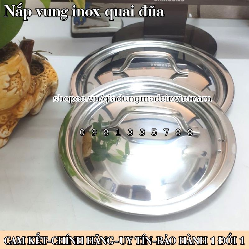 [VIETCOOK OFFICIAL] Nắp vung inox VIETCOOK dùng cho nồi, chảo, quánh đủ size 14, 16, 18, 20, 22, 24, 26, 28, 30, 32 cm