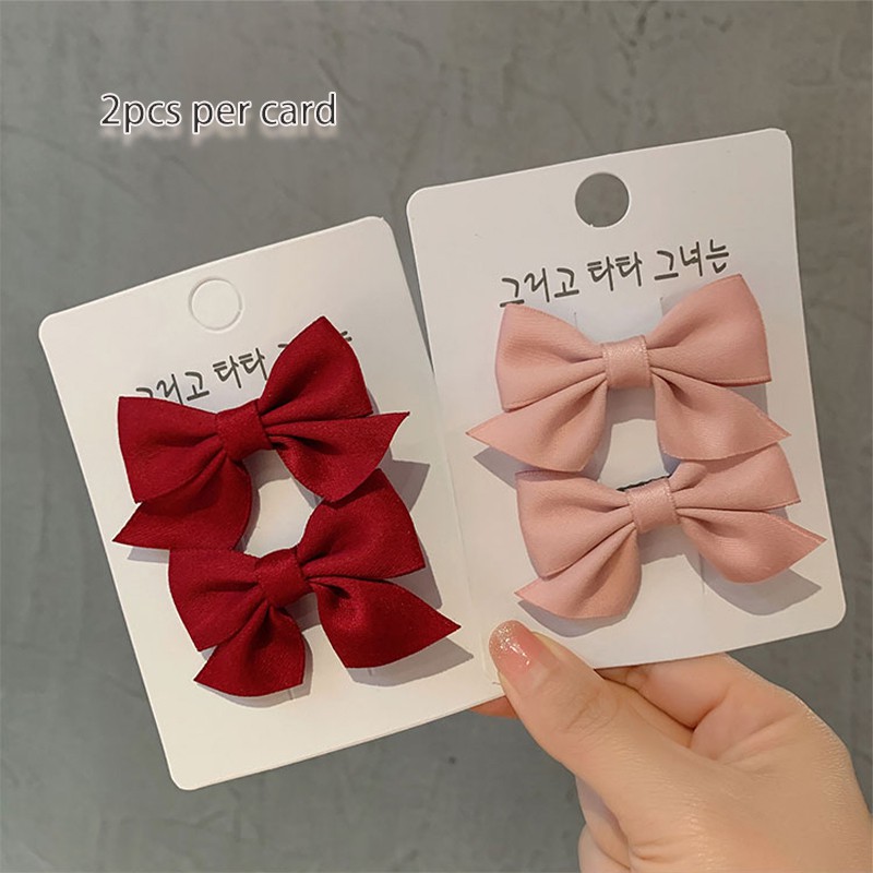 KMHO bộ mõ vịt em bé 2 cái/bộ kẹp tóc nơ vải phong cách Hàn Quốc thời trang cho bé gái kẹp tóc phụ kiện tóc trang sức hàn quốc
