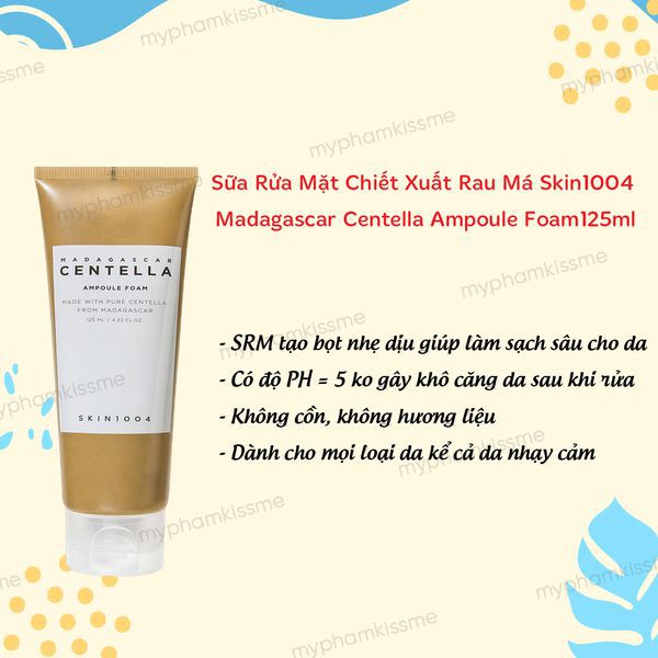 Sữa Rửa Mặt Skin1004 Madagascar Centella Ampoule Foam Dưỡng Ẩm Và Làm Sạch Da 125ml - MnB Store