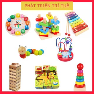 Combo 8 món đồ chơi gỗ an toàn thông minh cho Bé (ĐỒ CHƠI TRẺ EM)
