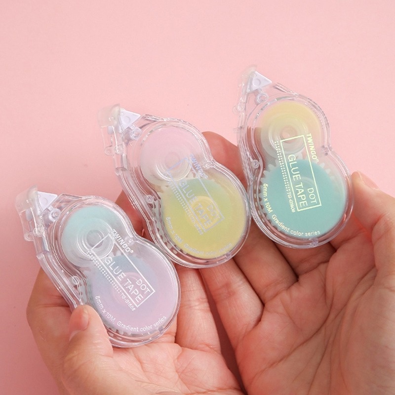 Ông Giấy 3 mô hình 1 băng Macaron màu gradient chấm keo nhựa sáng tạo trong suốt tài khoản tay dán trang trí DIY sinh viên văn phòng văn phòng băng keo hai mặt