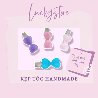 Kẹp tóc hình nơ handmade nhiều màu 4cm