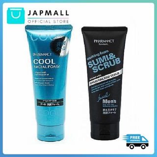 Sữa Rửa Mặt PHARMAACT Than Hoạt Tính & Hạt Scrub Nội Địa Nhật Bản 130g JAPMALL