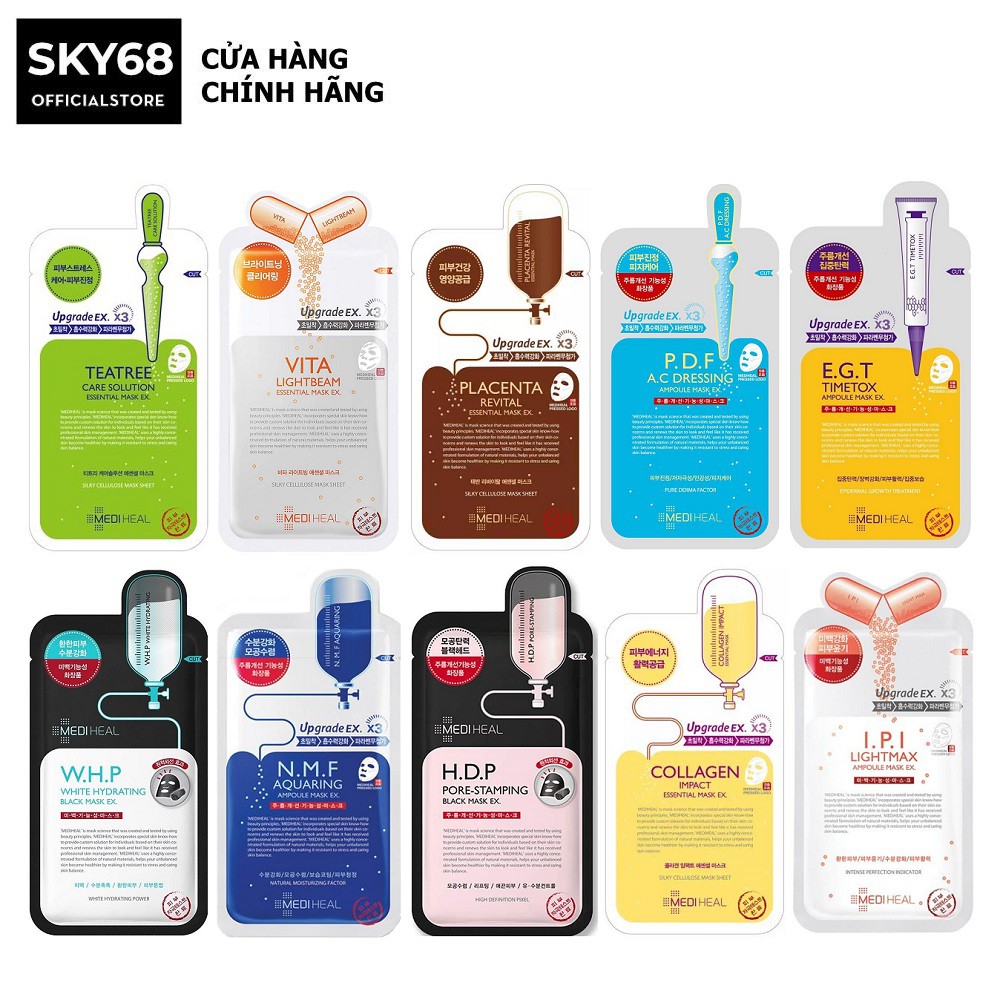Mặt nạ giấy cấp ẩm, dưỡng trắng, làm dịu da, loại bỏ bã nhờn và cung cấp dưỡng chất cho da Mediheal Mask EX 25ml #8