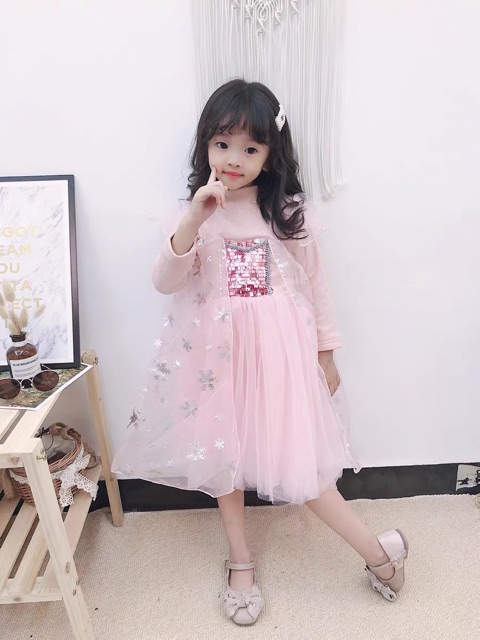 [ORDER ] - Váy Elsa len dài tay 2 màu ( Ảnh thật ở cuối )