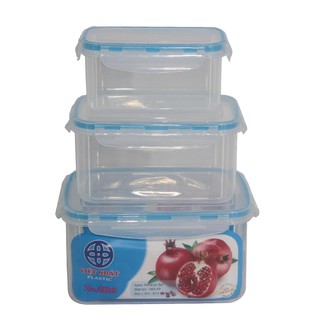 Bộ hộp nhưa chữ nhật có nắp đậy 3 sản phẩm Việt Nhật