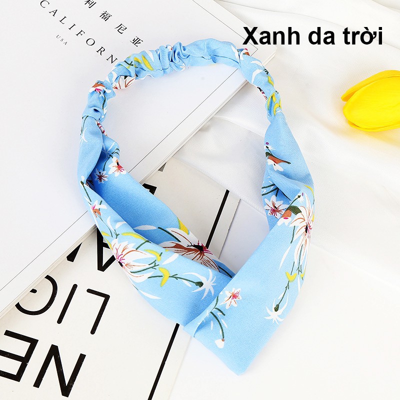 Băng Đô Turban Hoa Thạch Thảo Bờm Tóc Vải Voan Xô Xinh Xắn Giữ Form !